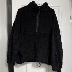 No Boundaries Cozy Black Teddy Jacket